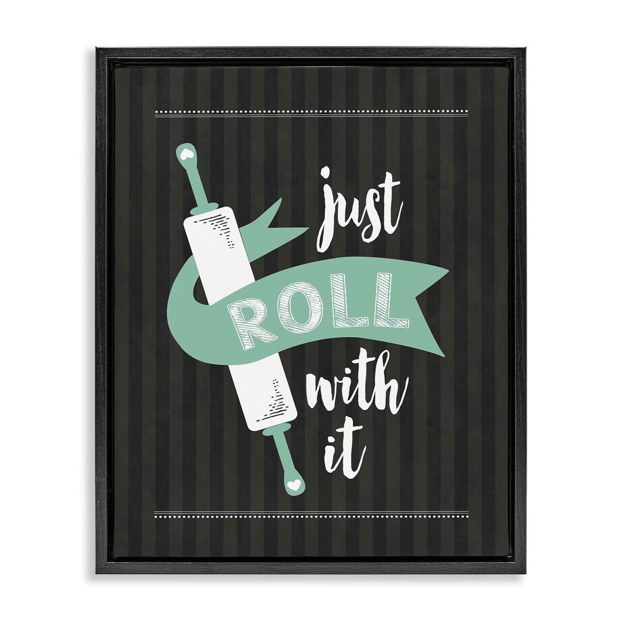 Stupell Industries Roll With It Black & Green Floating Frame, design by Lettered and Lined